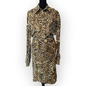 Cappopera 2 Piece Leopard Spot Skirt And Blouse 1990s Y2K